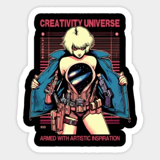 Creativity Universe, armed with artistic inspiration Sticker